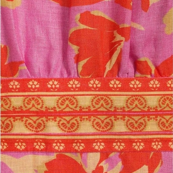 New! $189 Retail! Floral Pink and Orange Halter Dress..With Tags! - Picture 6 of 8